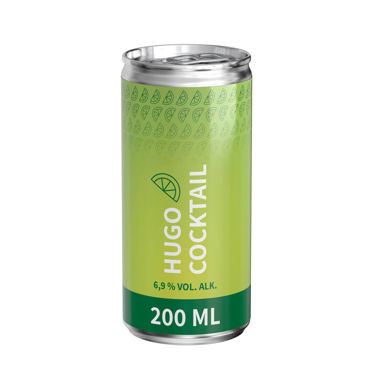 Hugo 200 ml Dose mit Etikett rundum