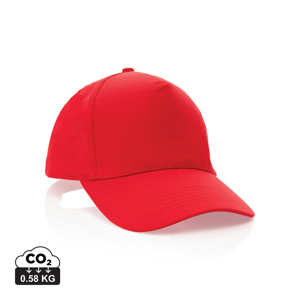 Impact 5 Panel Kappe aus 190gr rCotton mit AWARE™ Tracer – rot