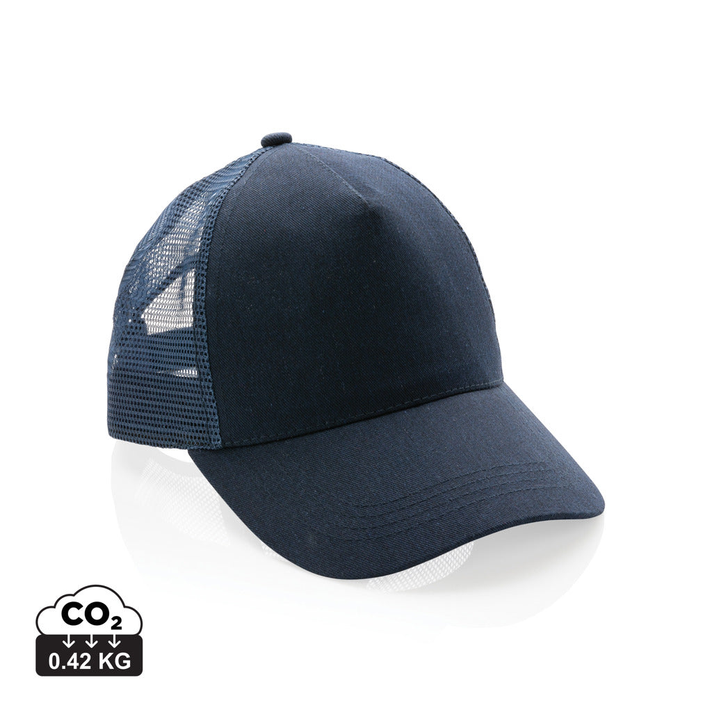 Impact AWARE™ 190gr Brushed rCotton 5 Panel Trucker-Cap – navy blau