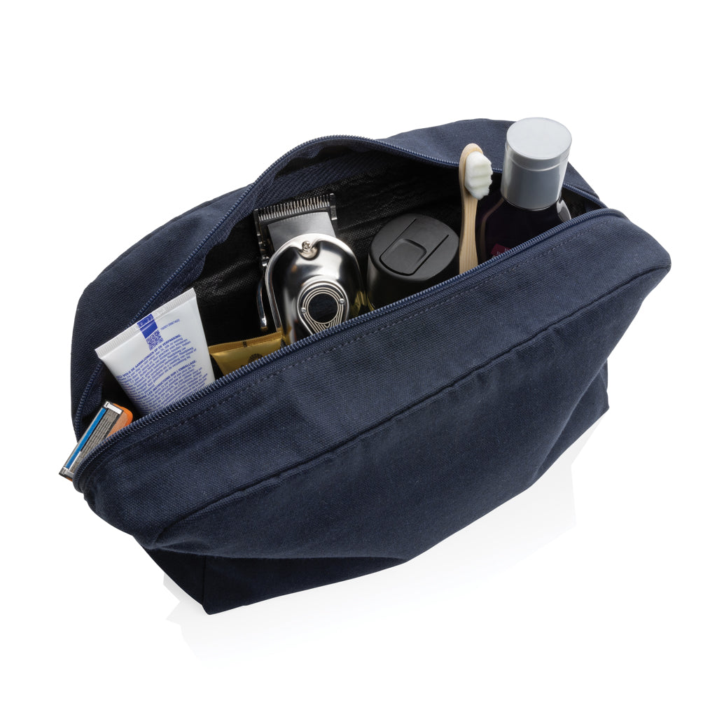Impact Aware™ 285g/m² Kosmetiktasche aus ungefärbtem Canvas – navy blau