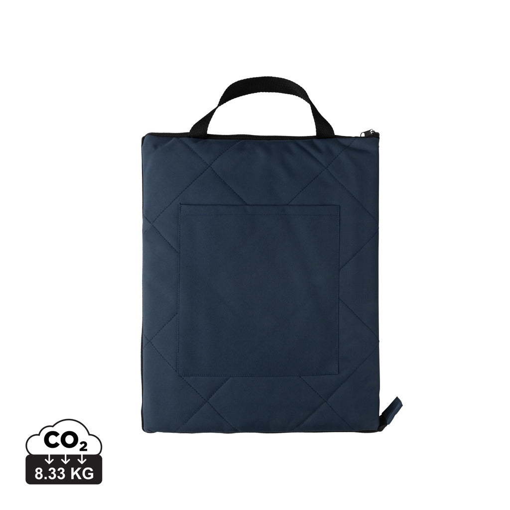 Impact Aware™ RPET faltbare, gesteppte Picknickdecke – navy blau