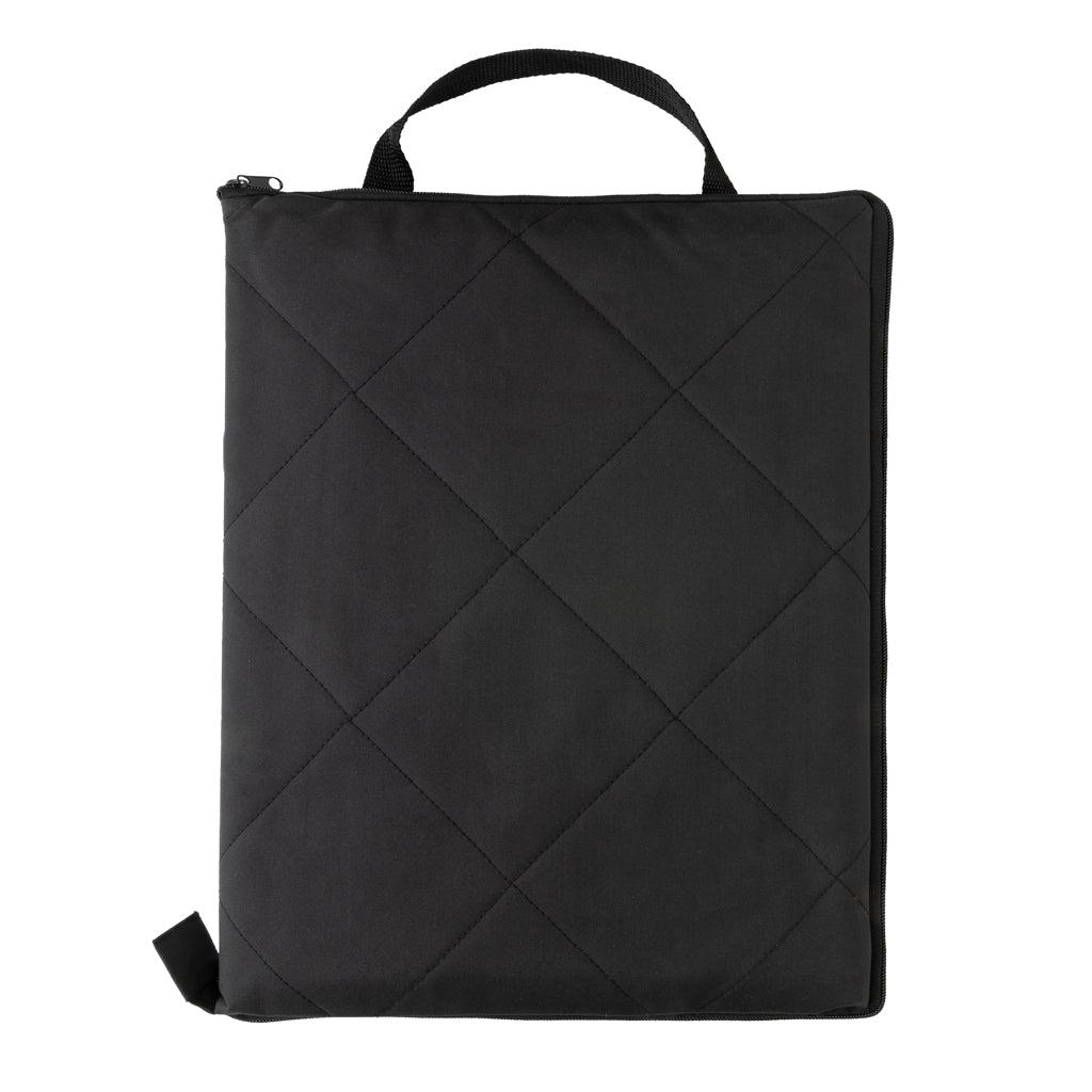Impact Aware™ RPET faltbare, gesteppte Picknickdecke – schwarz