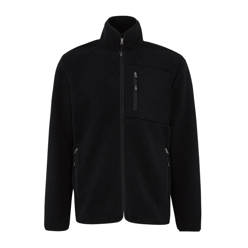 IQONIQ Diran Fleecejacke aus recyceltem Polyesterflor – schwarz
