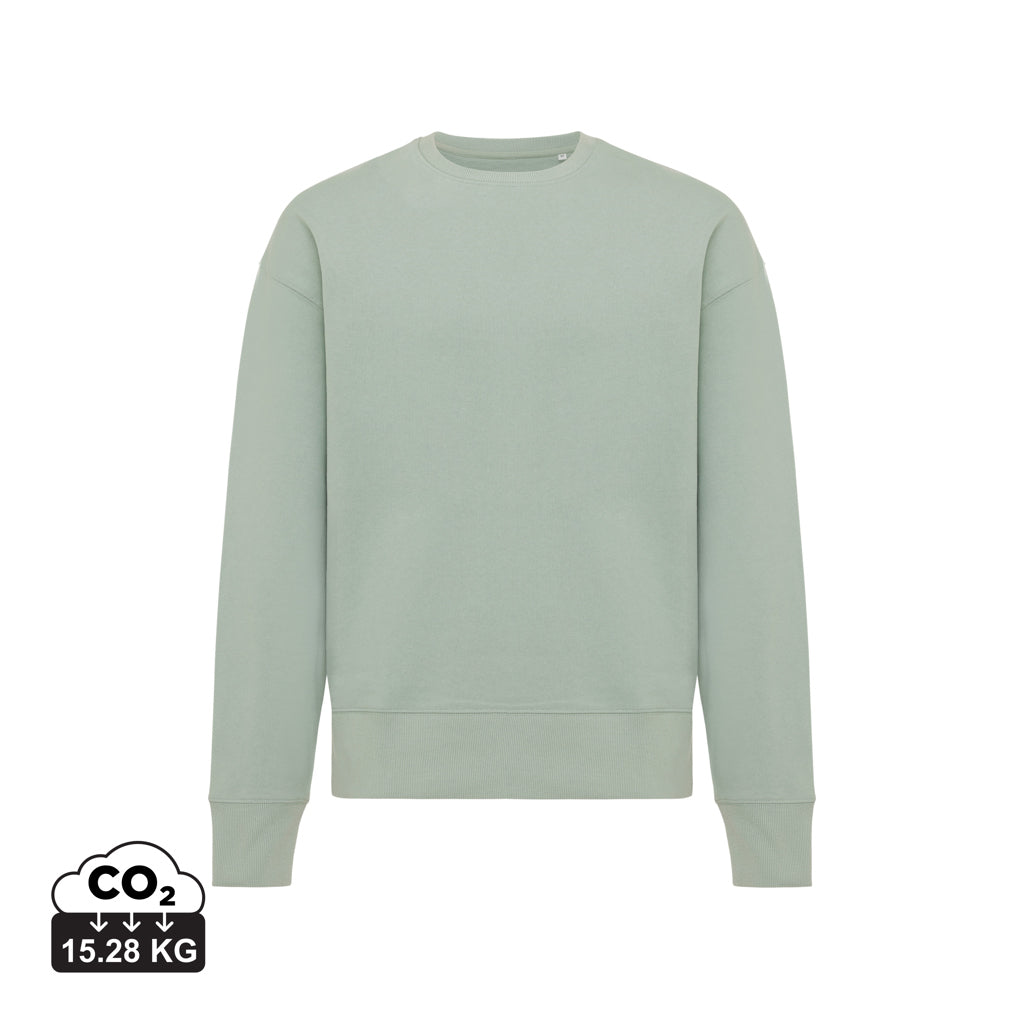 IQONIQ Kruger Relax-Rundhals-Sweater aus recycelt. Baumwolle – Iceberg green