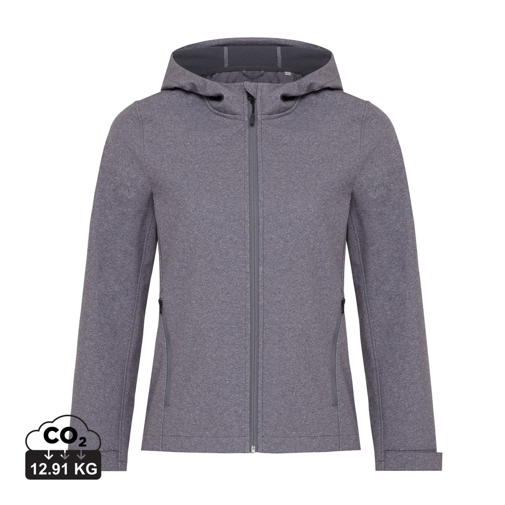 IQONIQ Makalu Damen Softshelljacke aus recyceltem Polyester – vulcano heather grey