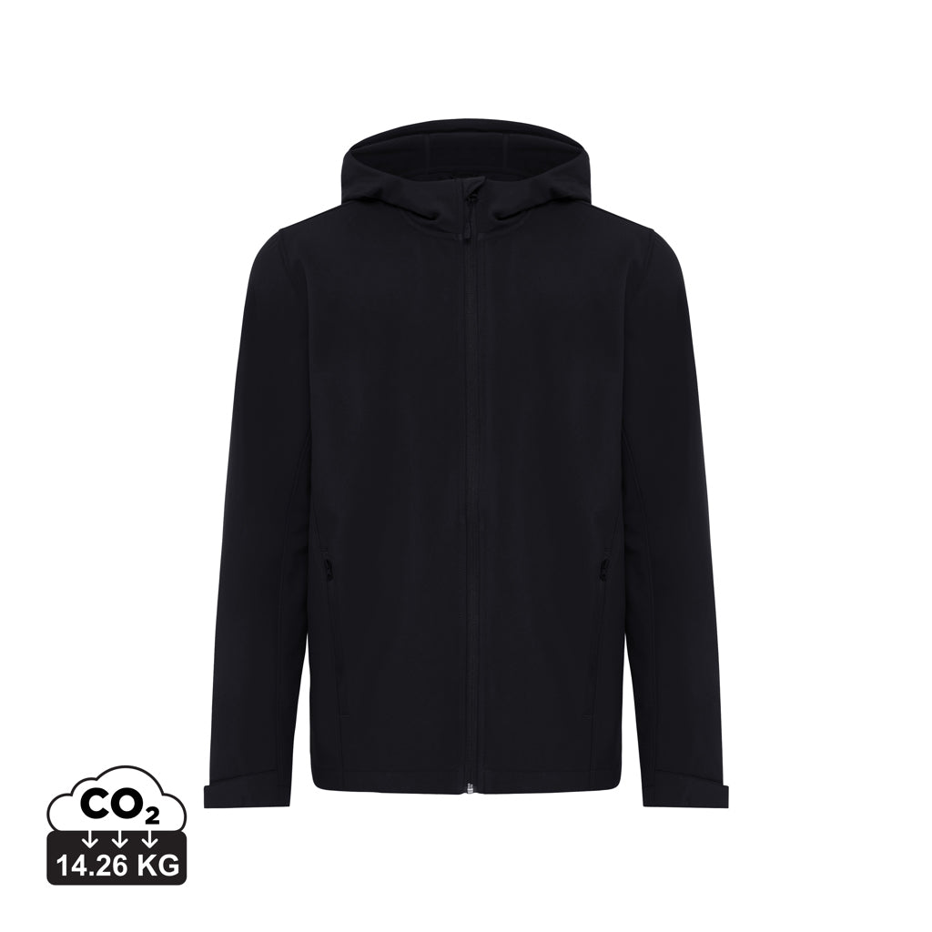 IQONIQ Makalu Herren Softshelljacke aus recyceltem Polyester – schwarz