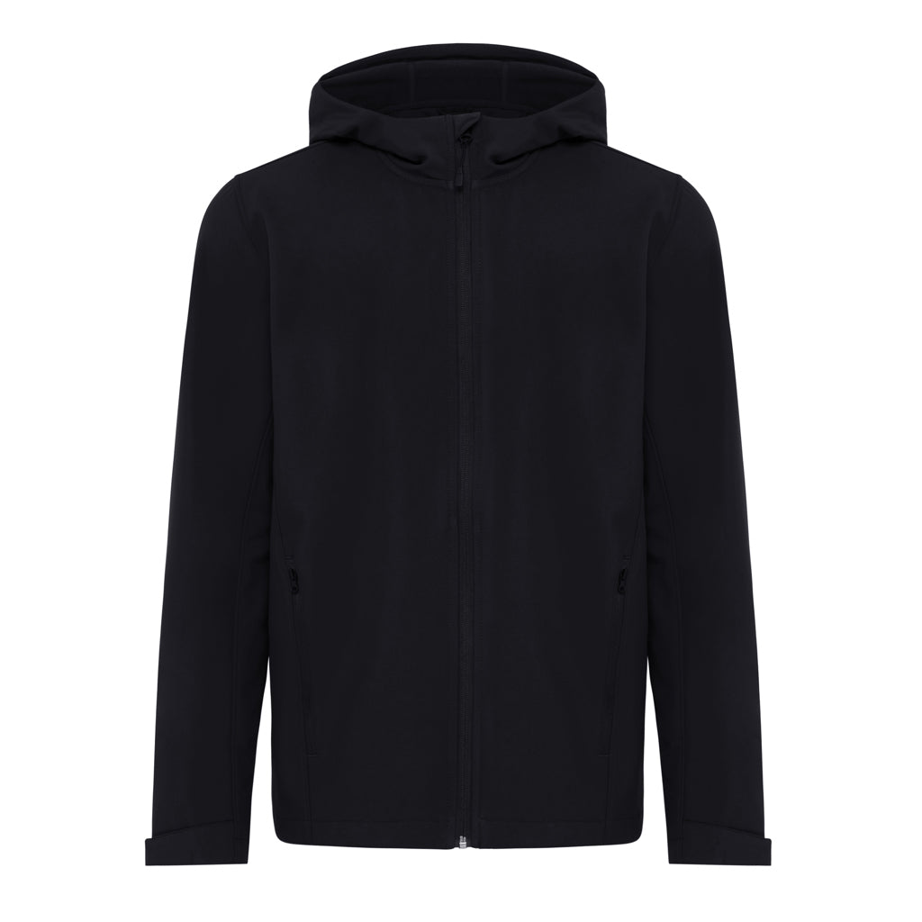 IQONIQ Makalu Herren Softshelljacke aus recyceltem Polyester – schwarz