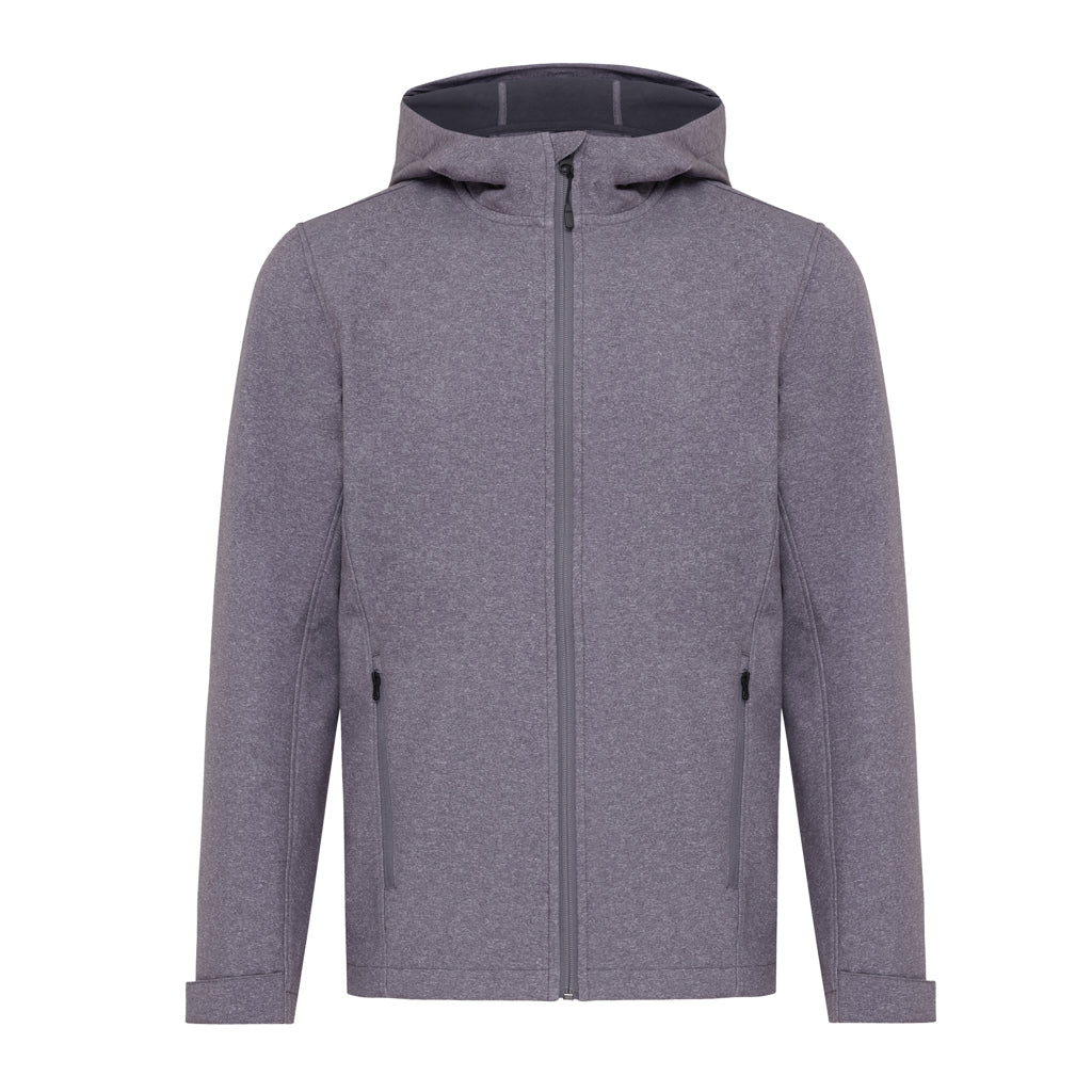 IQONIQ Makalu Herren Softshelljacke aus recyceltem Polyester – vulcano heather grey