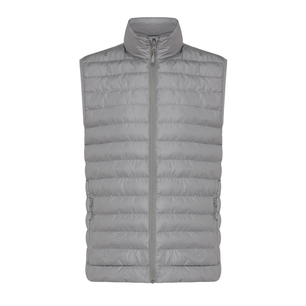 IQONIQ Meru Herren Bodywarmer aus recyceltem Polyester – Silbergrau