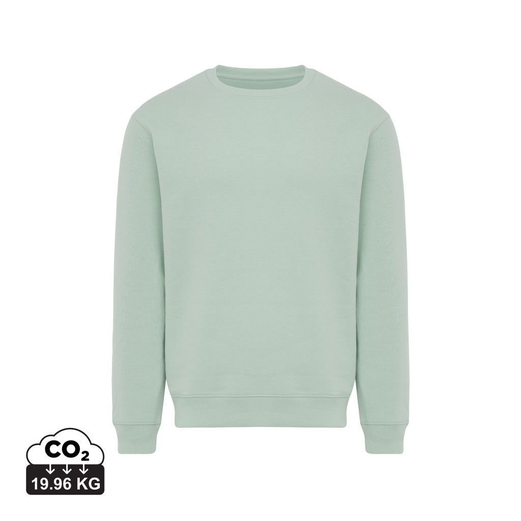 IQONIQ Torla Rundhals-Pullover aus recycelter Baumwolle – Iceberg green