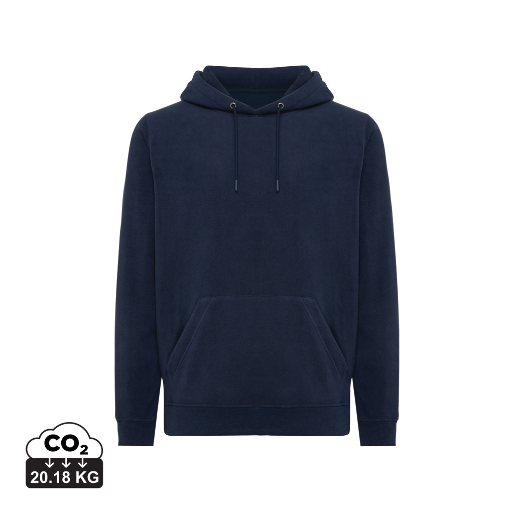 IQONIQ Trivor Mikrofleece-Kapuzen-Pulli aus recyc. Polyester – navy blau
