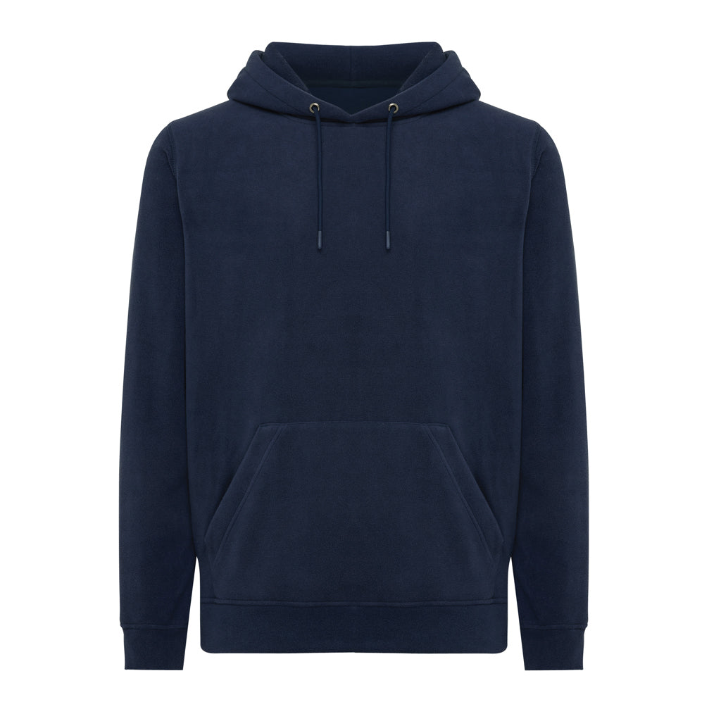 IQONIQ Trivor Mikrofleece-Kapuzen-Pulli aus recyc. Polyester – navy blau