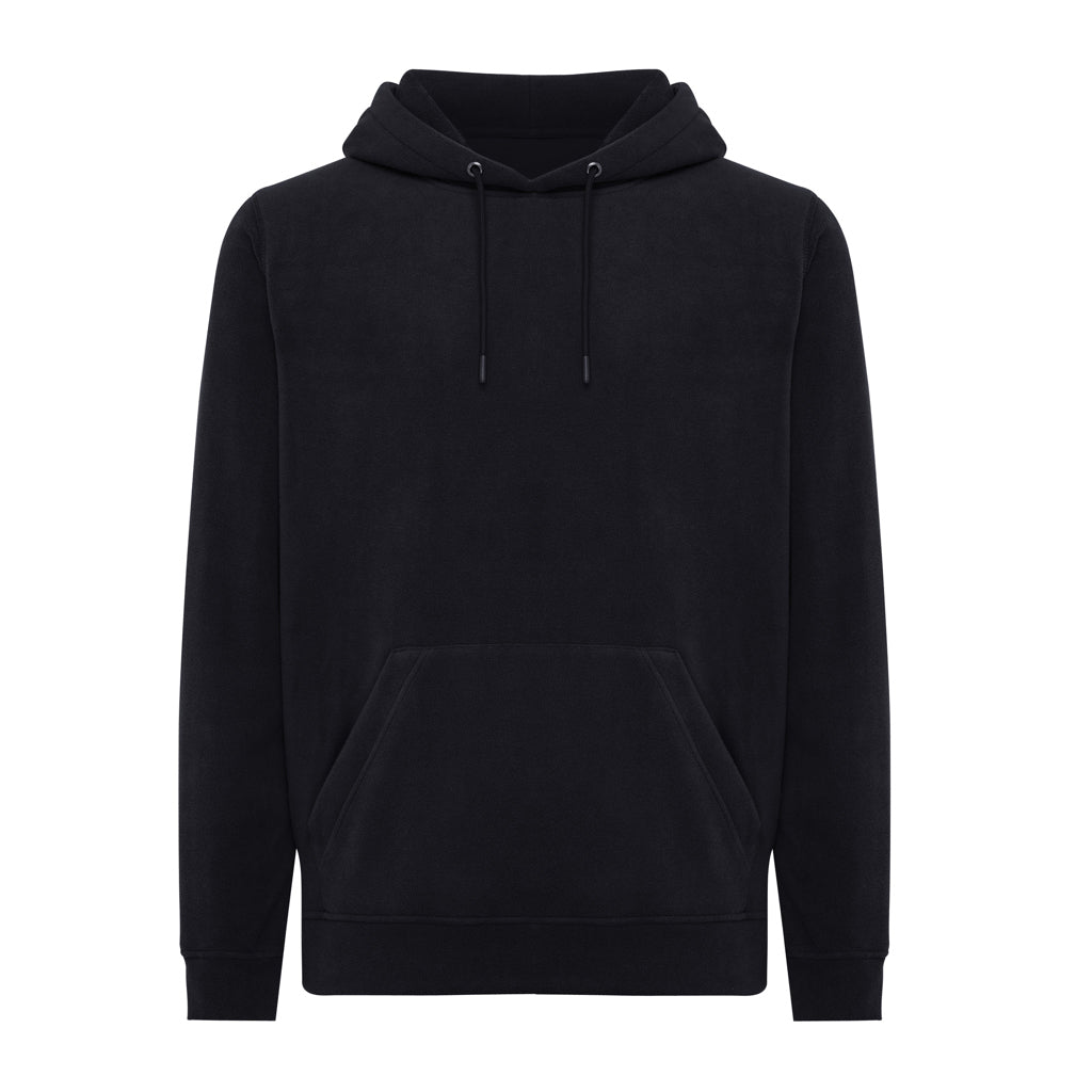 IQONIQ Trivor Mikrofleece-Kapuzen-Pulli aus recyc. Polyester – schwarz
