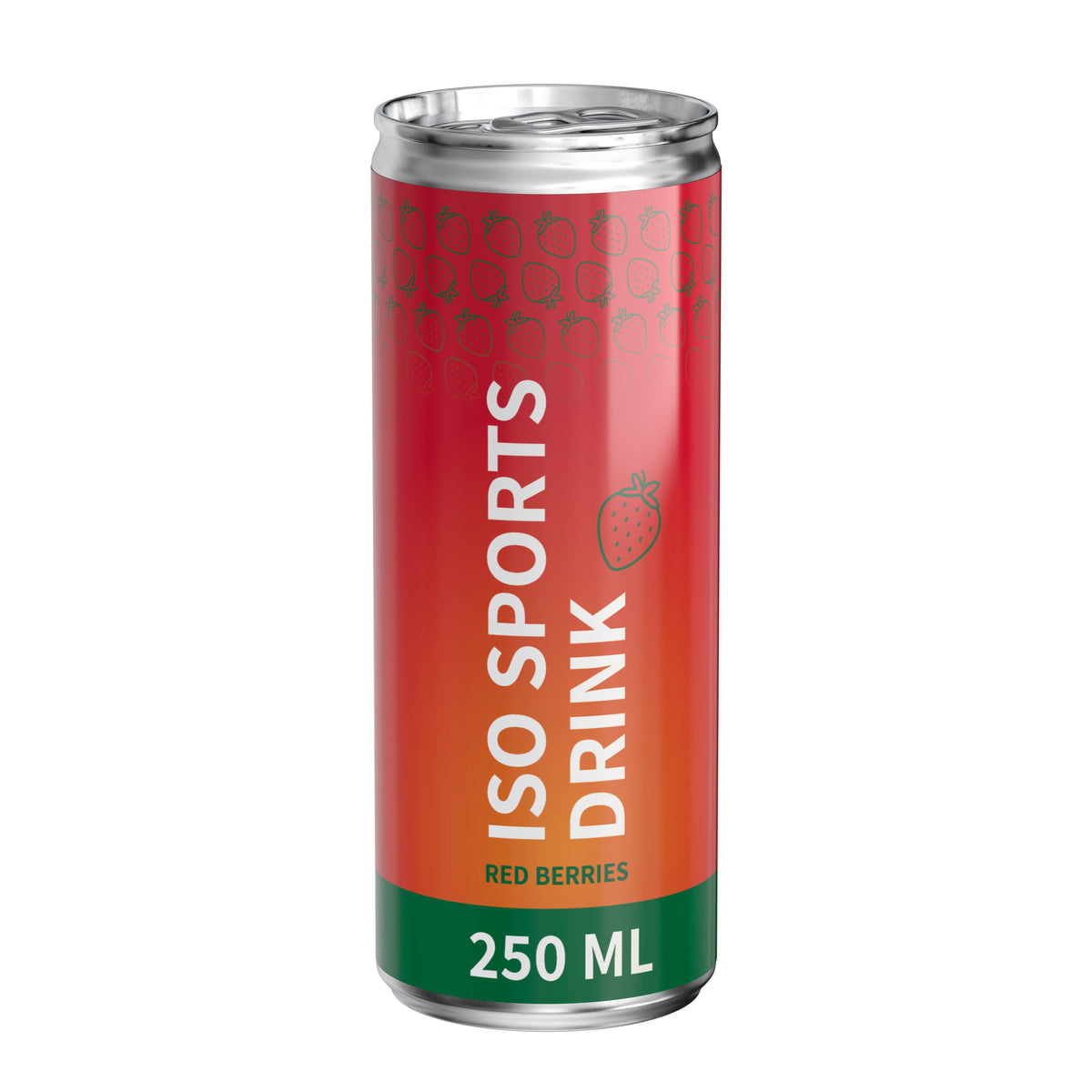 Iso Drink Red Berries 250 ml Dose mit Etikett rundum