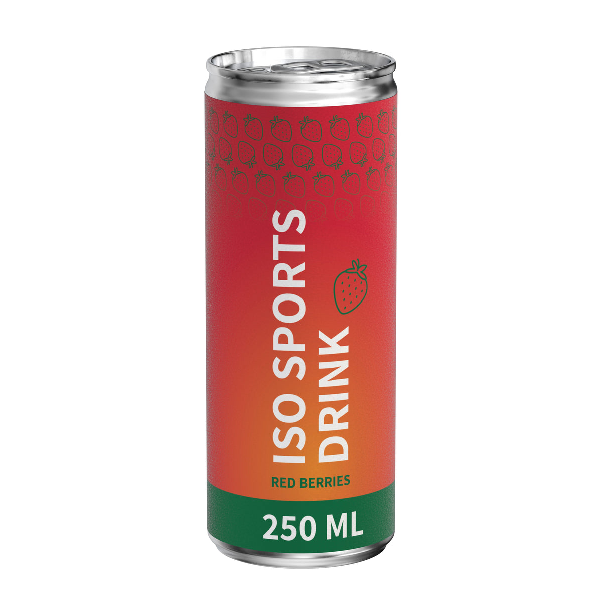 Iso Drink Red Berries 250 ml Dose mit Papieretikett