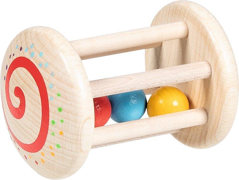 Käfigrassel Greifling mit Spirale und drei Kugeln – Gesamtansicht