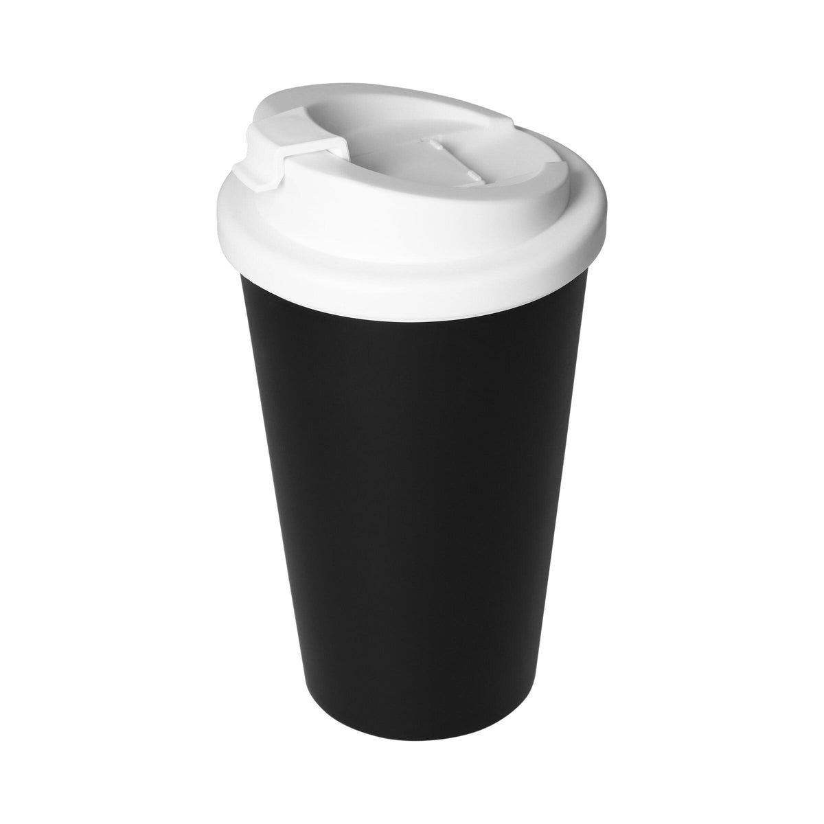 Kaffeebecher „Premium Deluxe“ – Schwarz / Weiß