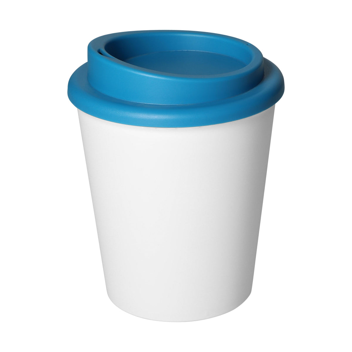 Kaffeebecher „Premium“, small upcycling – Weiß / Ocean