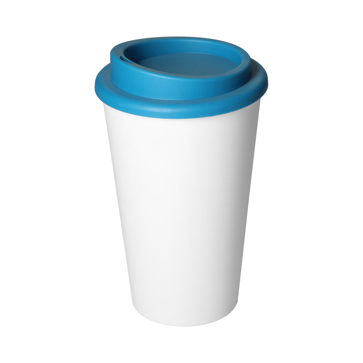 Kaffeebecher „Premium“, upcycling – Weiß / Ocean