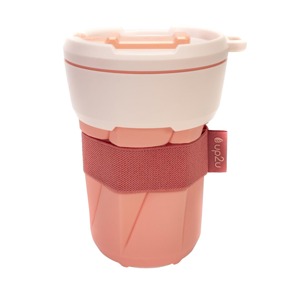 Kaffeebecher „up2u“, 0,35 l – Aprikose / Weiß