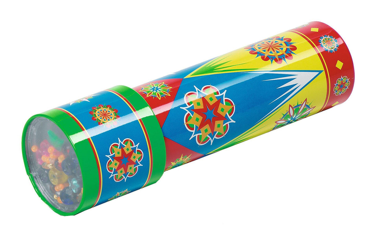 Kaleidoskop aus Metall in Rot, Gelb, Blau und Grün von goki – Ansicht