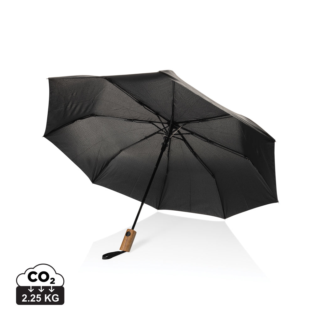 Kaycey 21“ Auto-Open Mini-Regenschirm aus AWARE™ rPET – schwarz