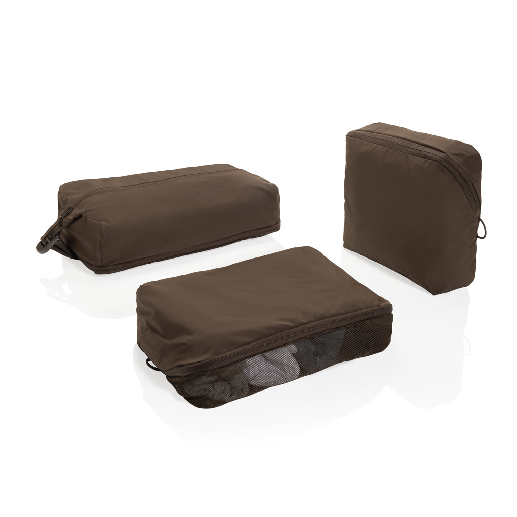 KENTO URBAN Packing Cube Set aus RCS recyceltem Nylon – braun