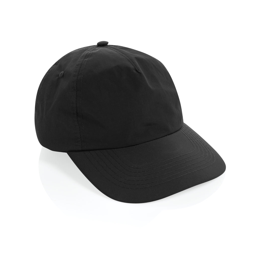KENTO URBAN RCS 5-Panel-Cap aus RCS recyceltem Nylon – schwarz