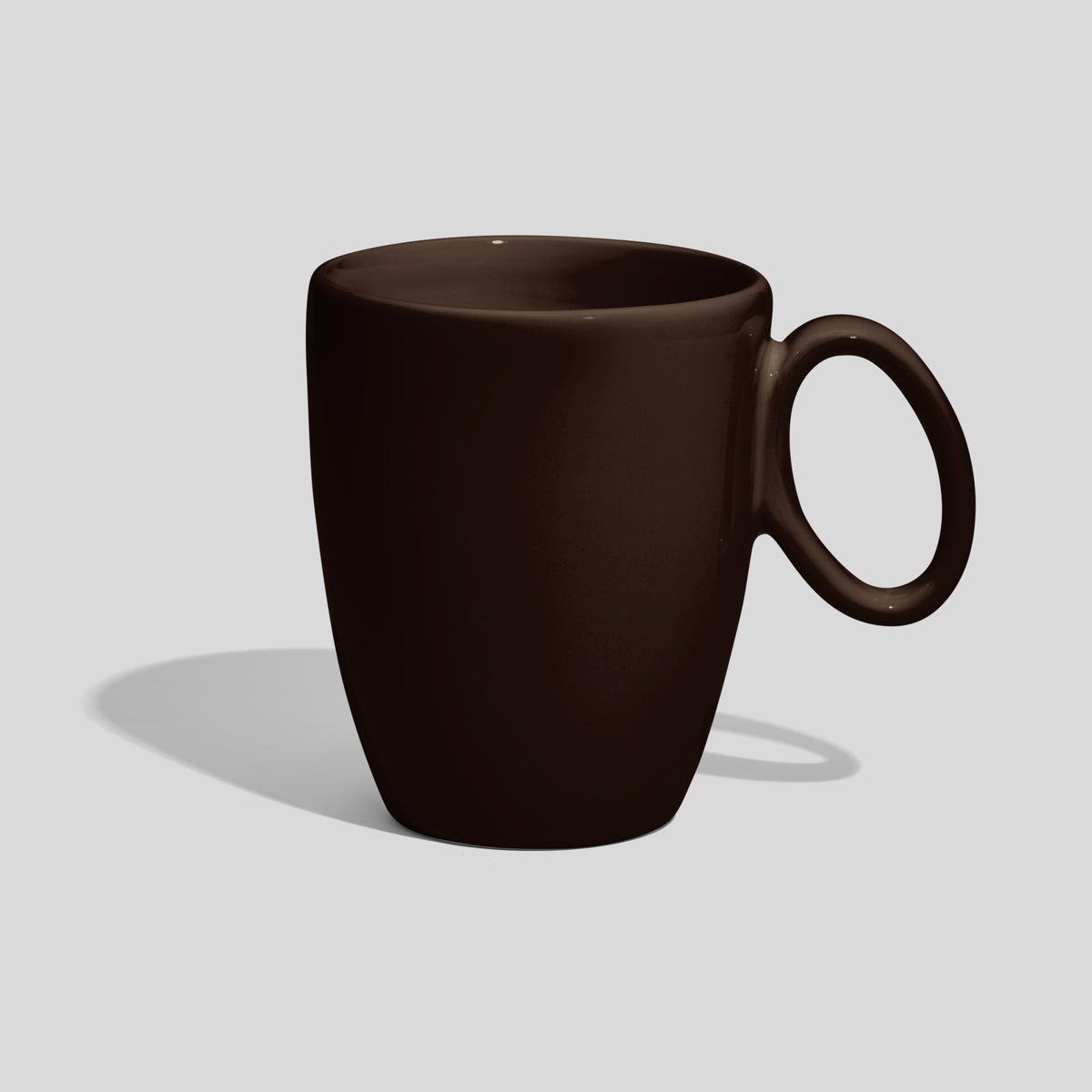 Keramiktasse 250 ml mit ovalem Ringhenkel – Dunkelbraun
