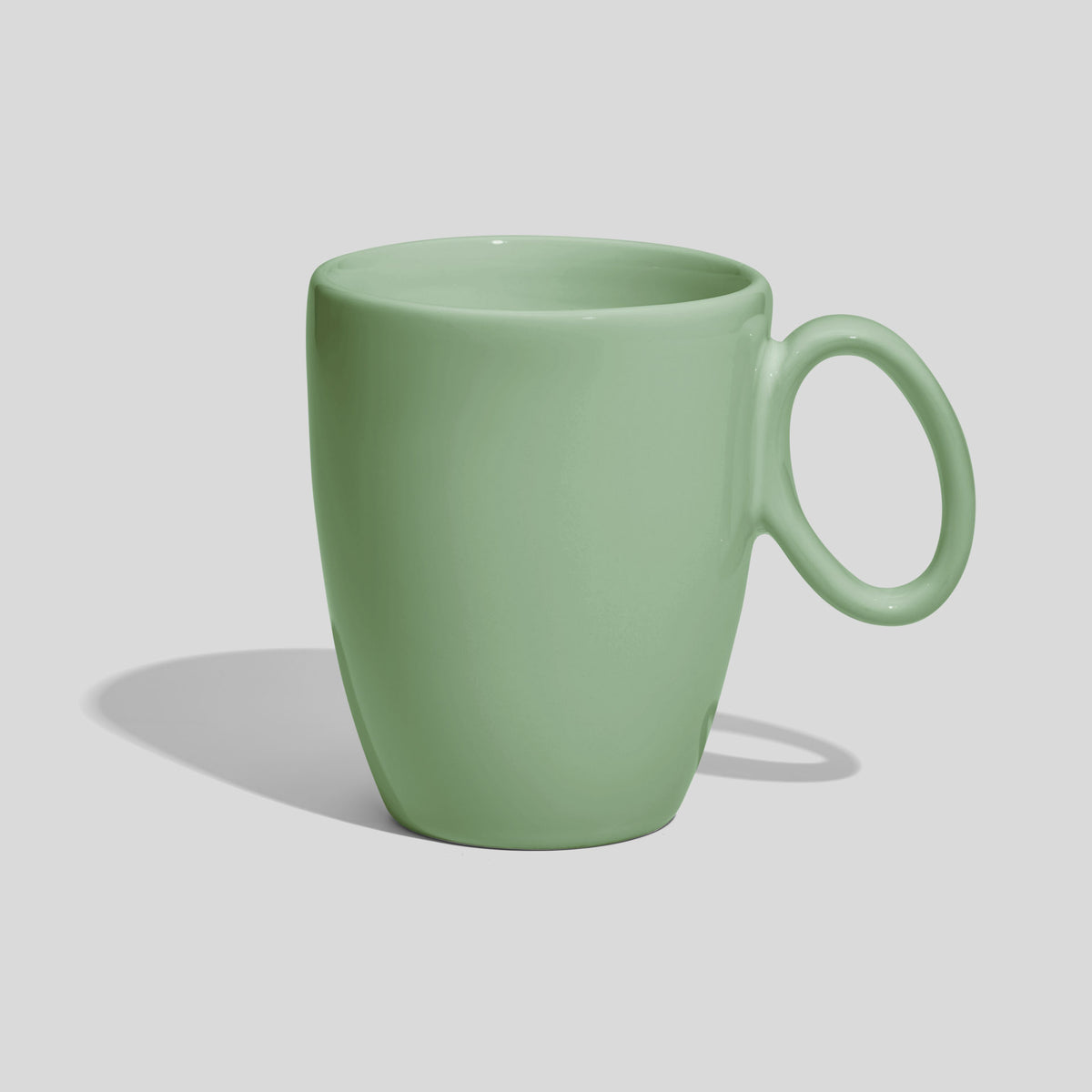 Keramiktasse 250 ml mit ovalem Ringhenkel – Mintgrün