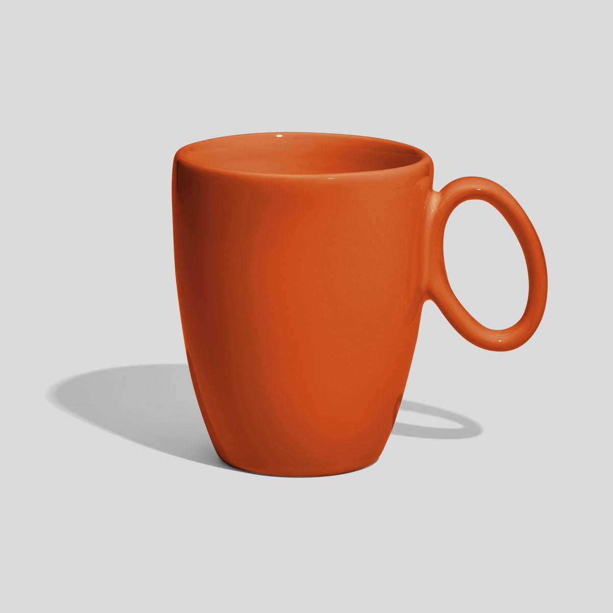 Keramiktasse 250 ml mit ovalem Ringhenkel – Orange
