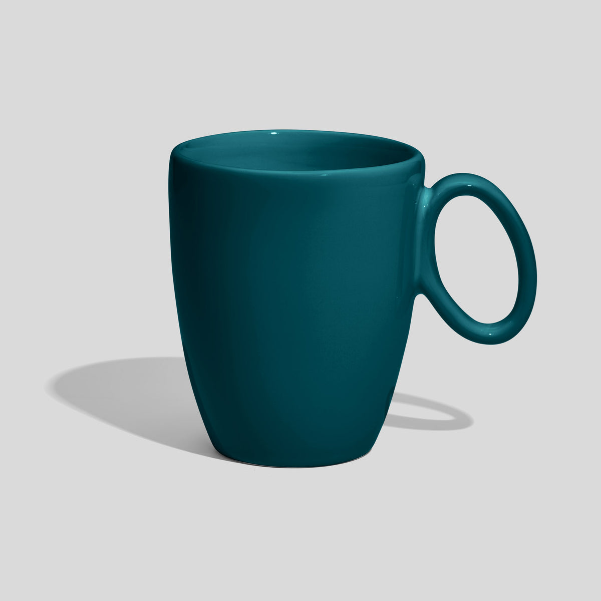 Keramiktasse 250 ml mit ovalem Ringhenkel – Petrol