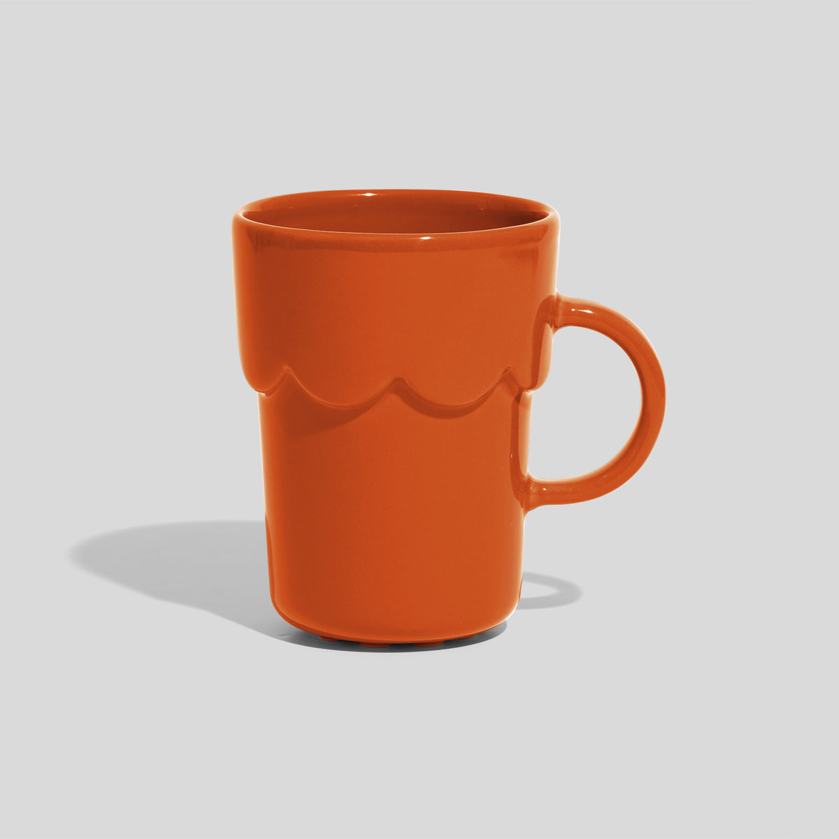 Keramiktasse 300 ml mit Wellenrelief – Orange