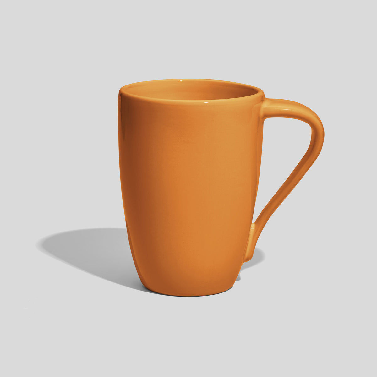 Keramiktasse 330 ml mit schräg nach unten laufendem Henkel – Senfgelb