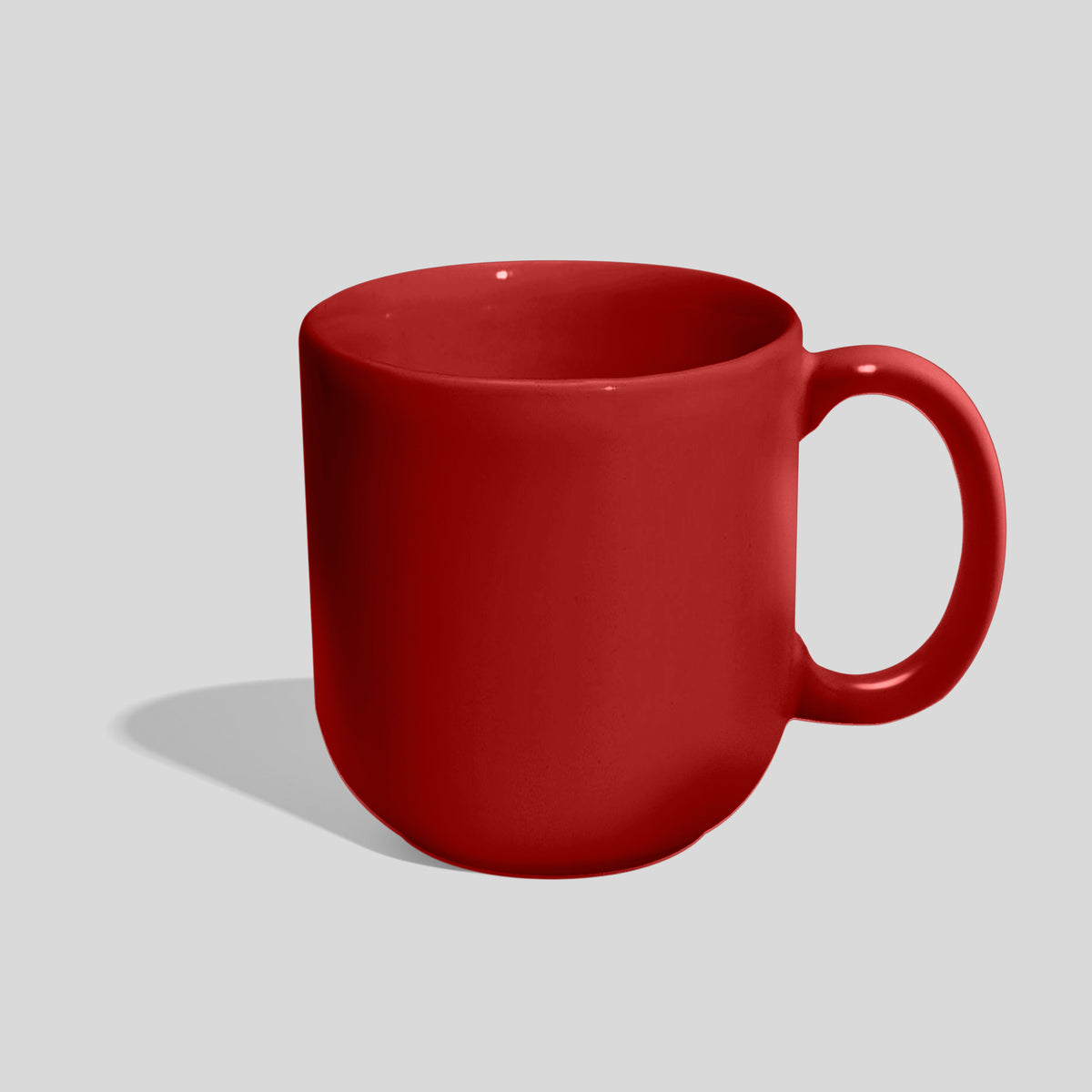 Keramiktasse 400 ml mit gerundetem Boden und Ovalhenkel – Rot