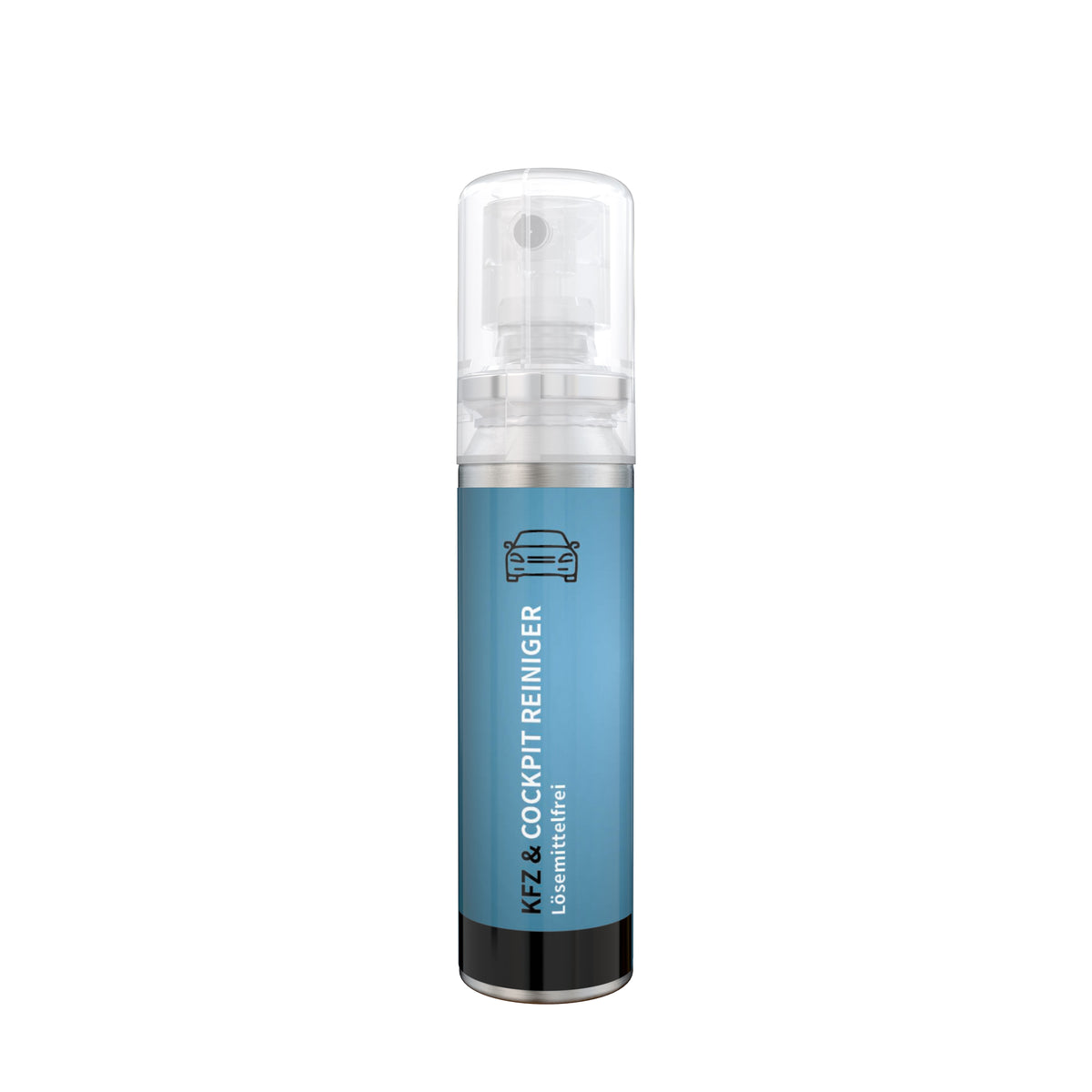 Kfz Cockpit Reiniger 20 ml Aluminiumdose mit Etikett rundum – weiß