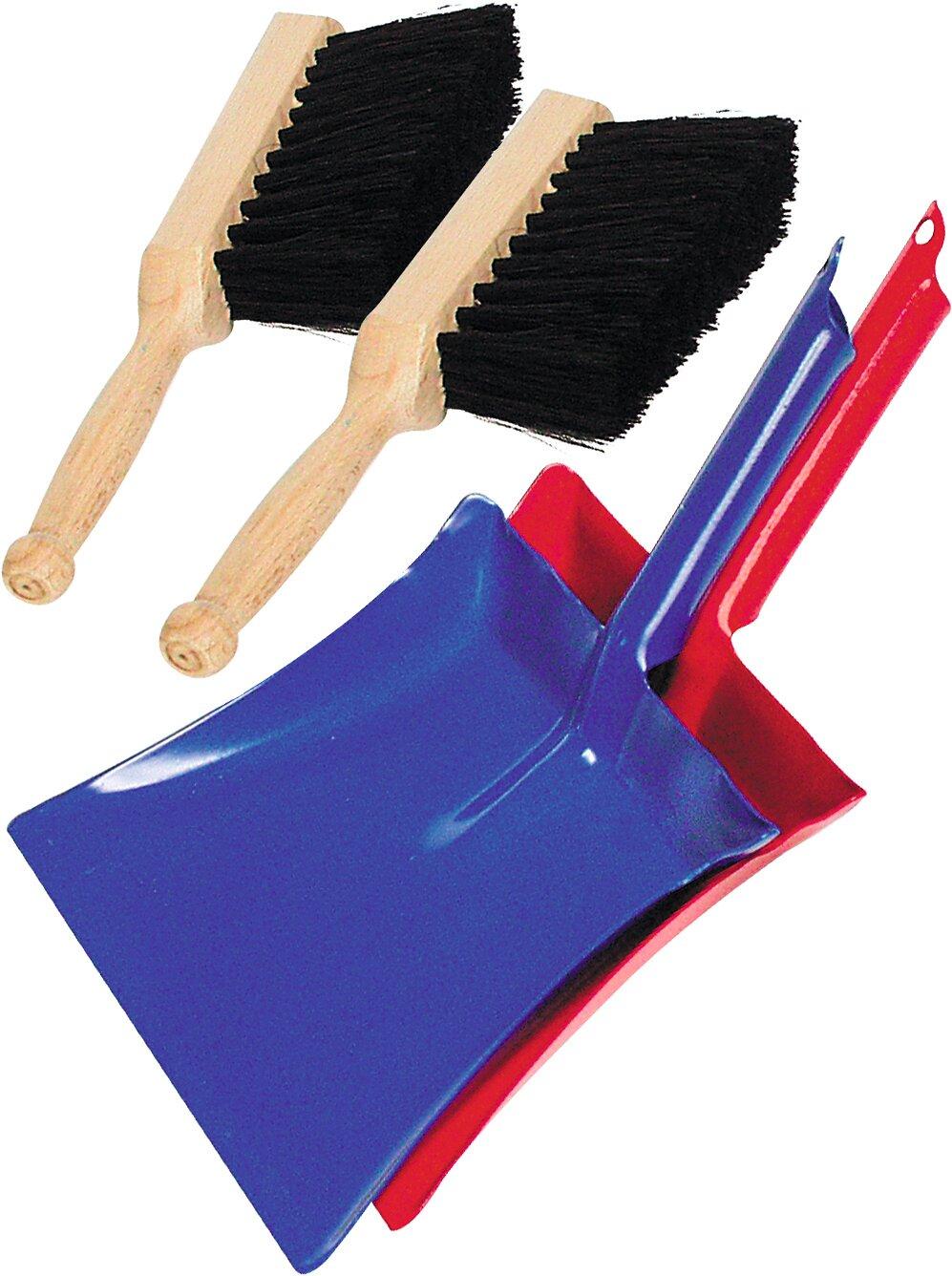 Kinder Kehrschaufel mit Handfeger aus Holz und Metall