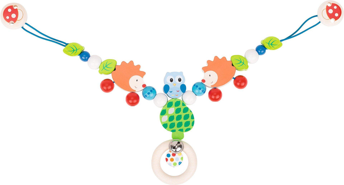 Kinderwagenkette Igel, Eule und Pilzclips