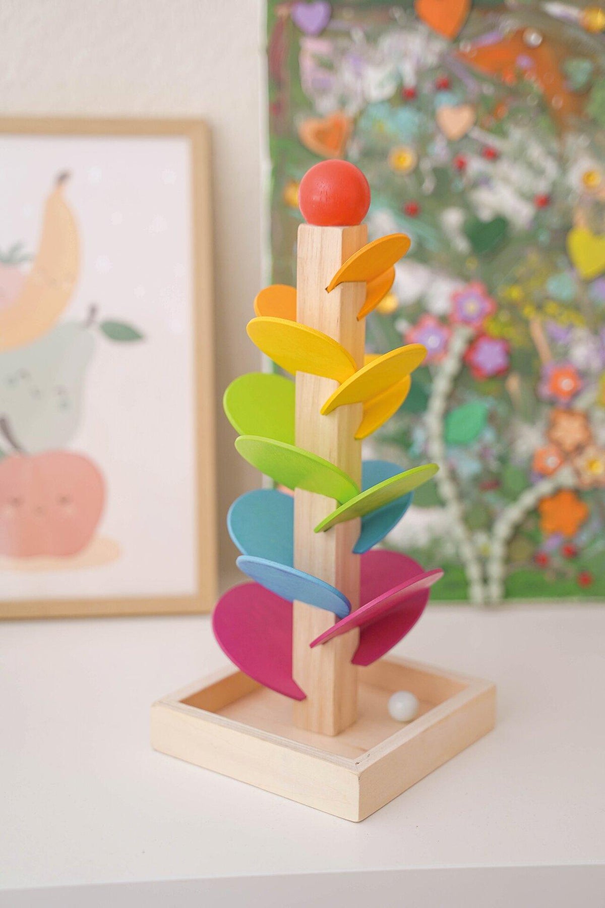 Klangkaskade Regenbogen, 30 cm hoher Murmelturm – Ansicht