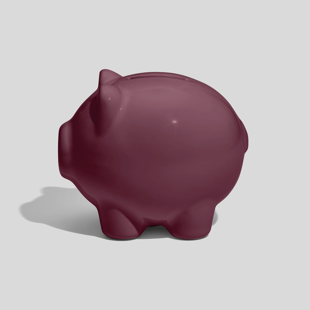 Kleine Spardose in Schweinform 9,5 cm lang – Mauve