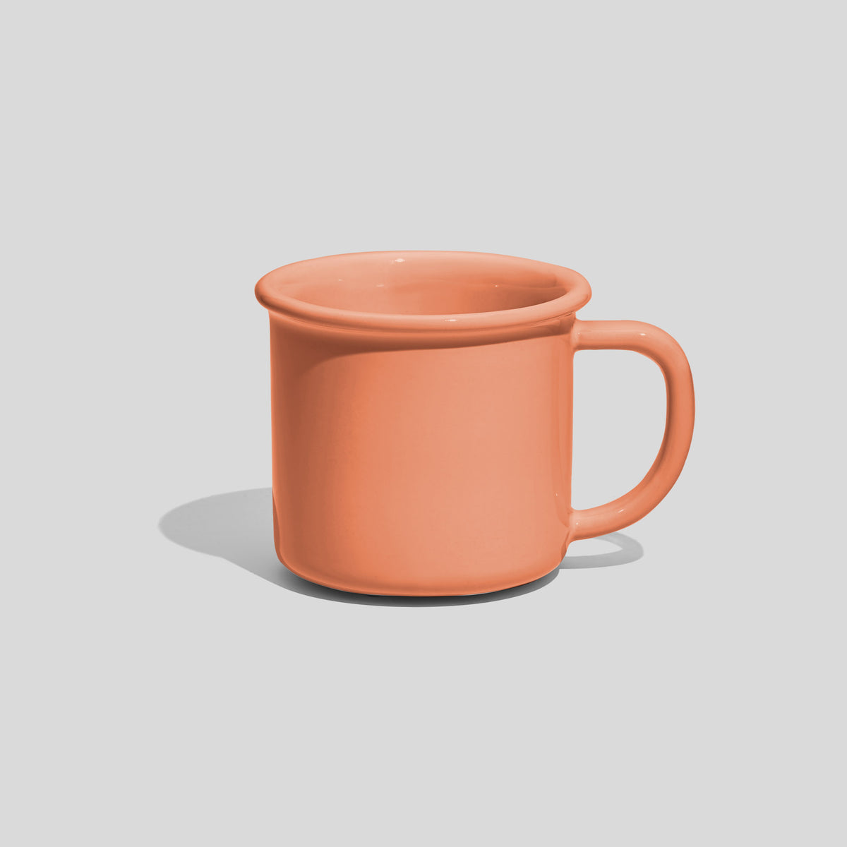 Kleine zylindrische Keramiktasse 130 ml mit Wulstrand – Lachs