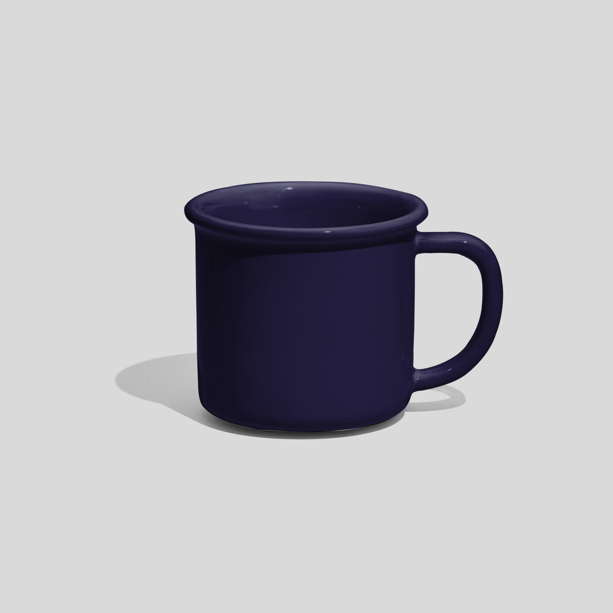 Kleine zylindrische Keramiktasse 130 ml mit Wulstrand – Nachtblau