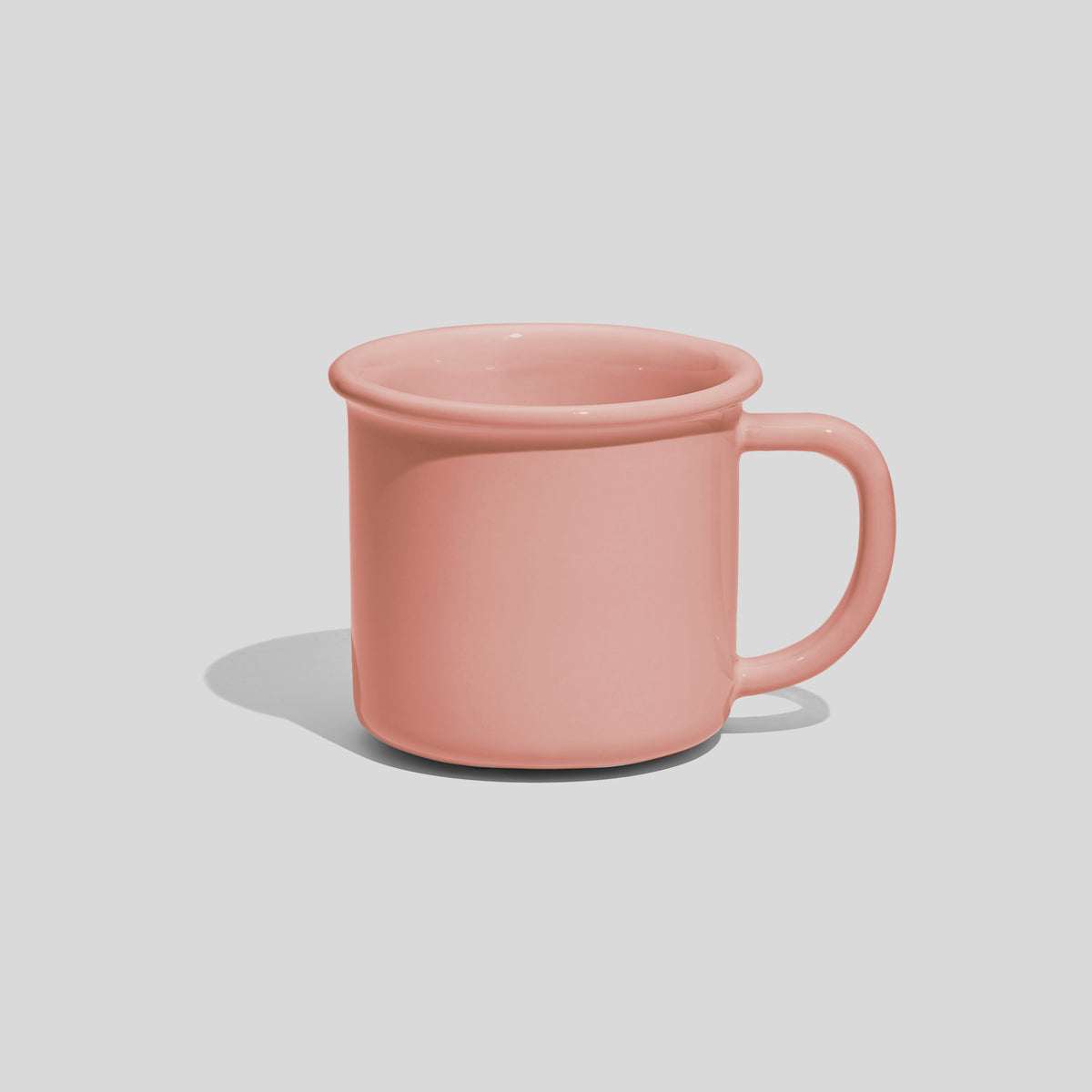 Kleine zylindrische Keramiktasse 130 ml mit Wulstrand – Rosa