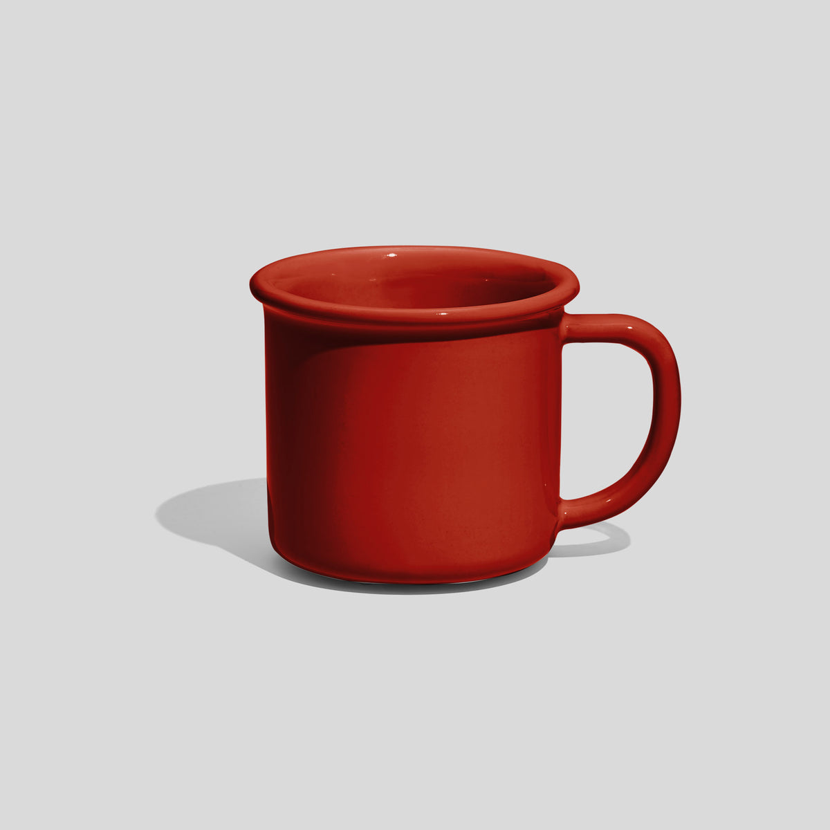 Kleine zylindrische Keramiktasse 130 ml mit Wulstrand
