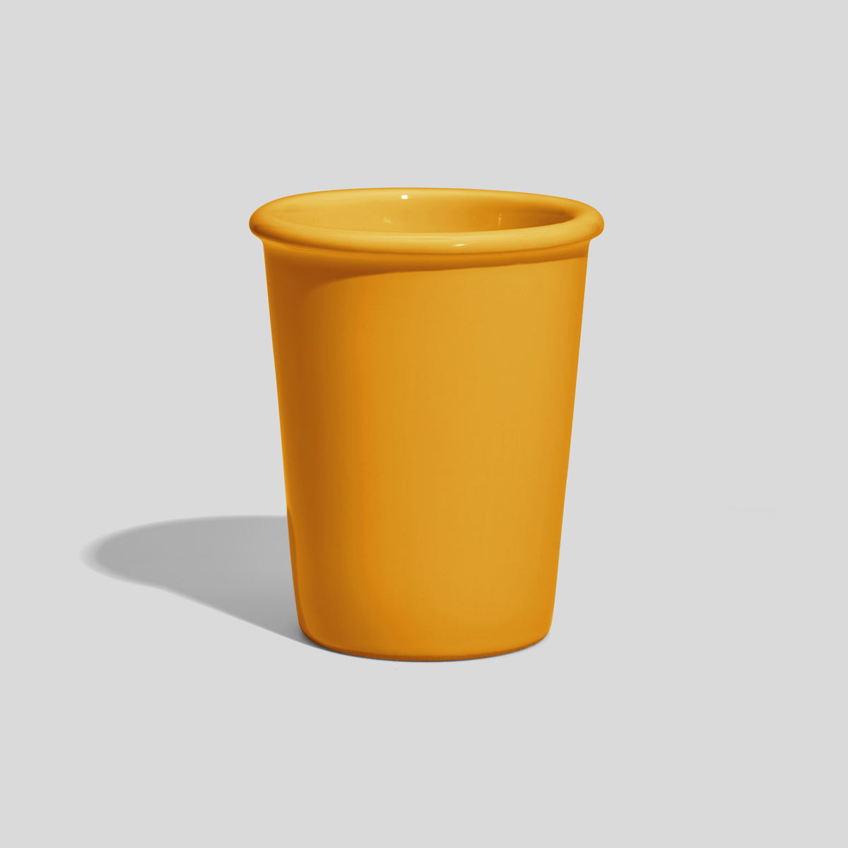 Kleiner Keramikbecher 100 ml mit Wulstrand – Gelb