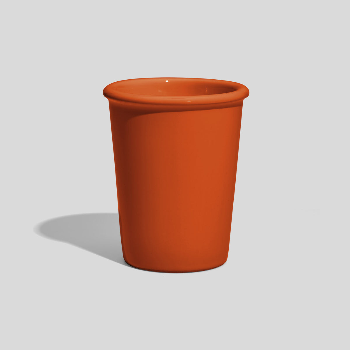 Kleiner Keramikbecher 100 ml mit Wulstrand – Orange