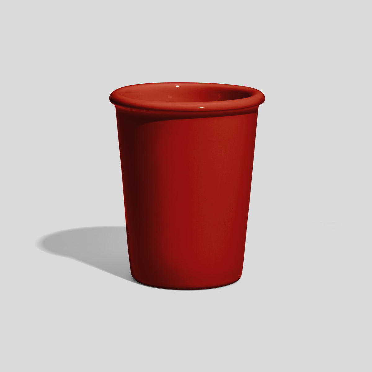 Kleiner Keramikbecher 100 ml mit Wulstrand – Rot