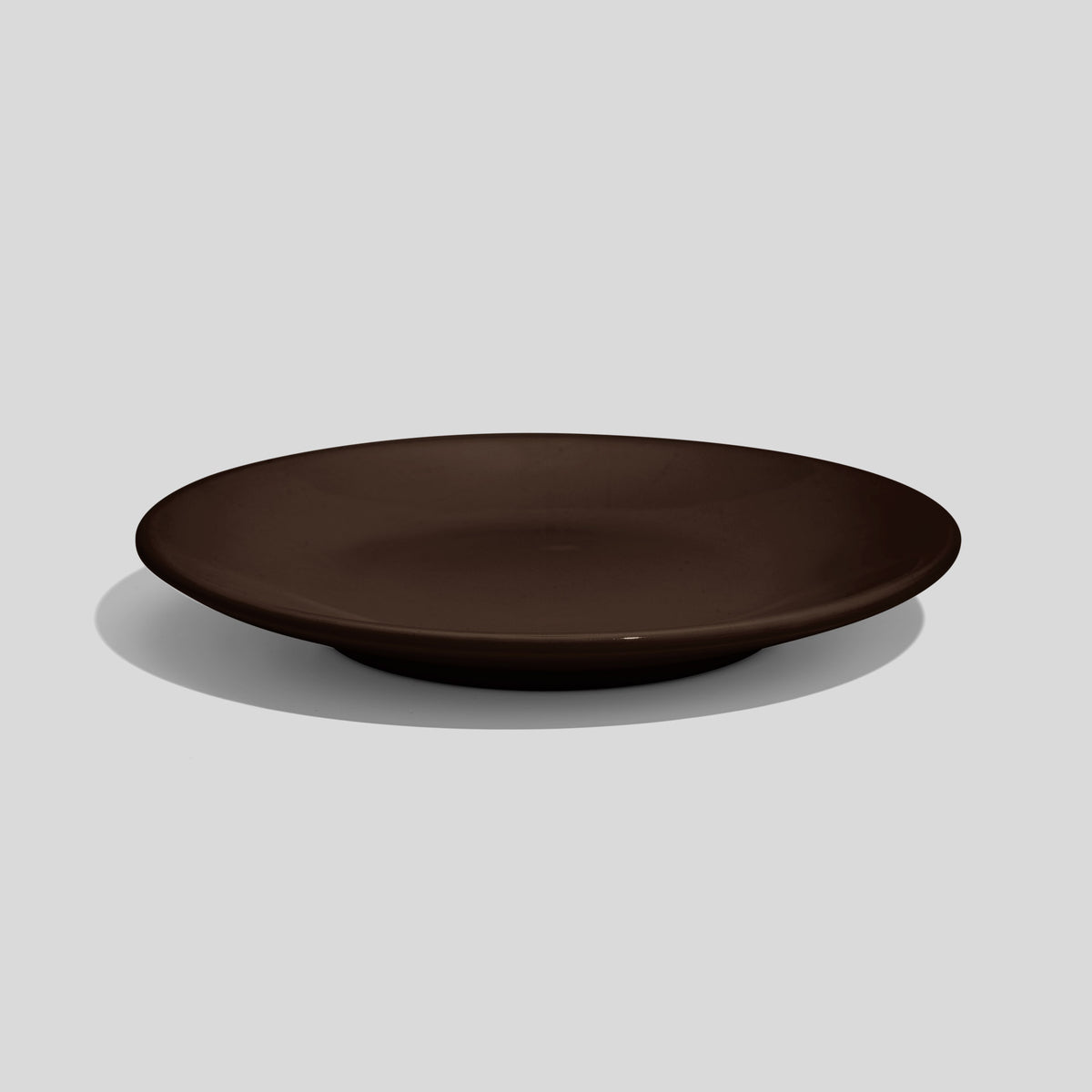 Kleiner Keramikteller 15 cm mit Standring – Dunkelbraun
