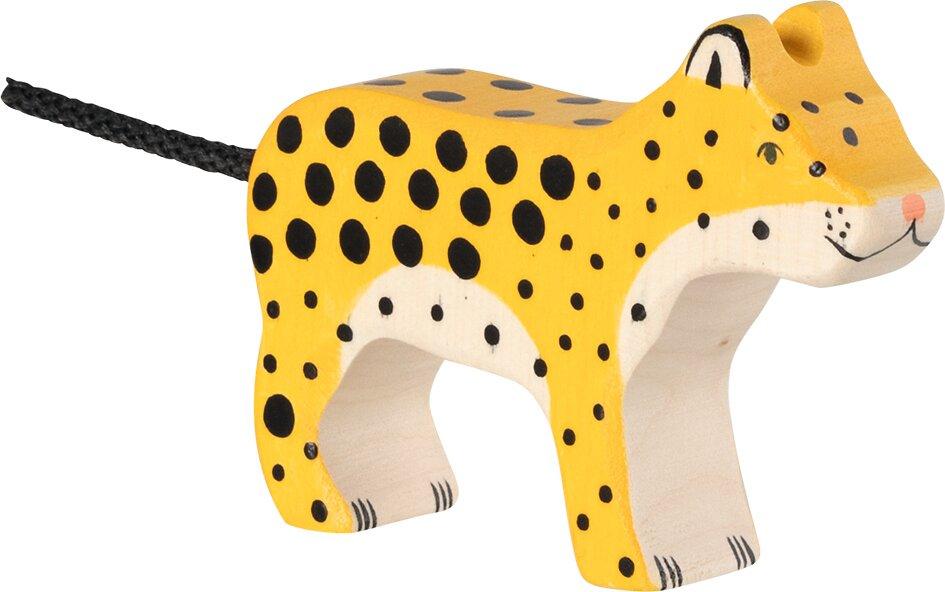 Kleiner Leopard als Holzfigur zum Bedrucken von HOLZTIGER – Ansicht