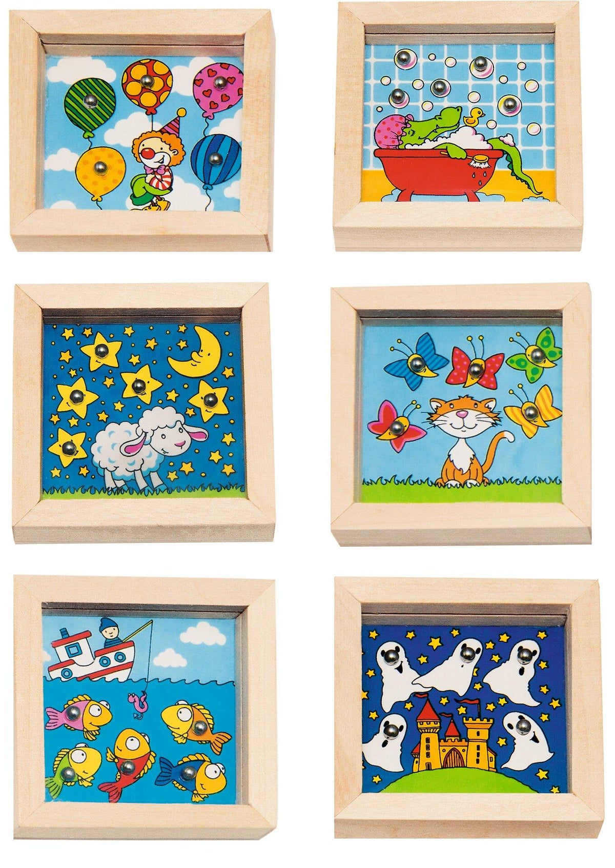 Kleines Geduldspiel 6,5 x 6,5 cm mit Stahlkugeln